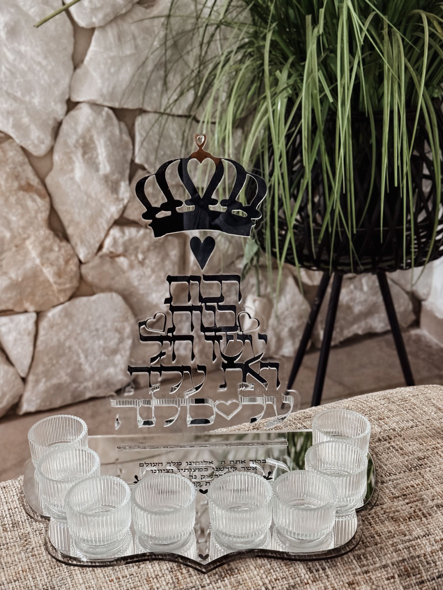 פמוטים 8 קנים דגם "רבות בנות"