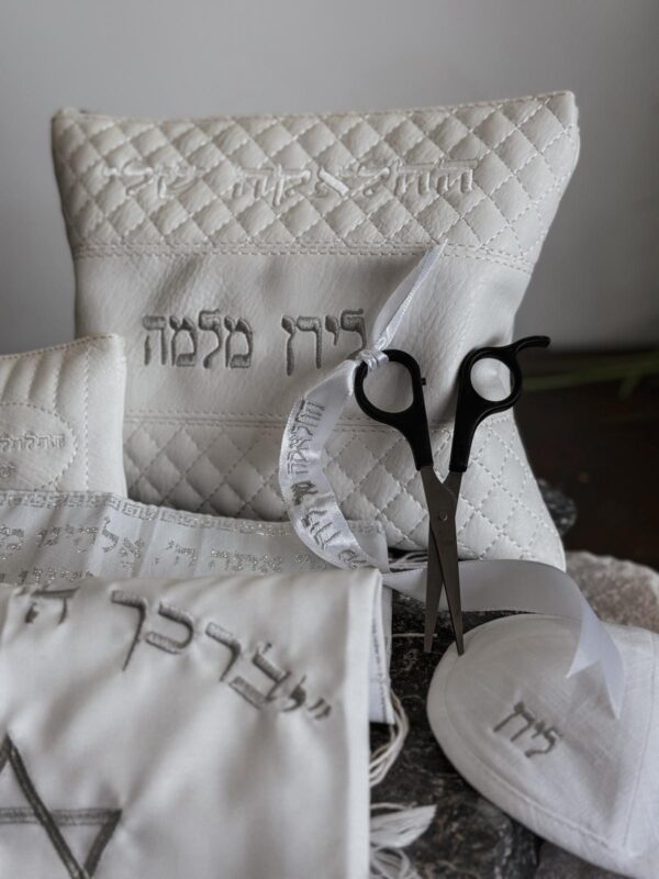 ⁦חלאקה קלאסי כסוף לבן דגם מגן דוד⁩ – תמונה ⁦3⁩