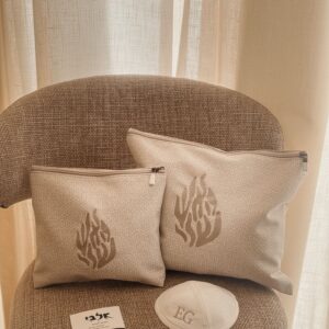 סט כיסויים שמנת עם רקמת האש שלי **ללא שם**