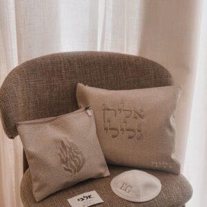 סט כיסויים אבן רקמה דו"צ דגם "גלילי"