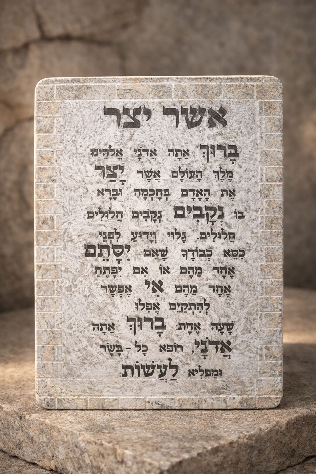 ברכת אשר יצר מהודרת לתלייה