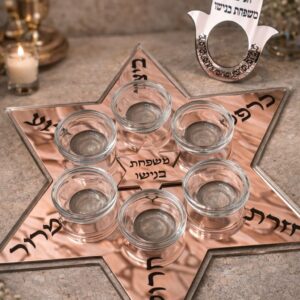 צלחת פסח רוז גולד מראה